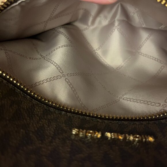 Michael Kors Signature Rhea Zip Medium Slim Backpack in Brown main image 8